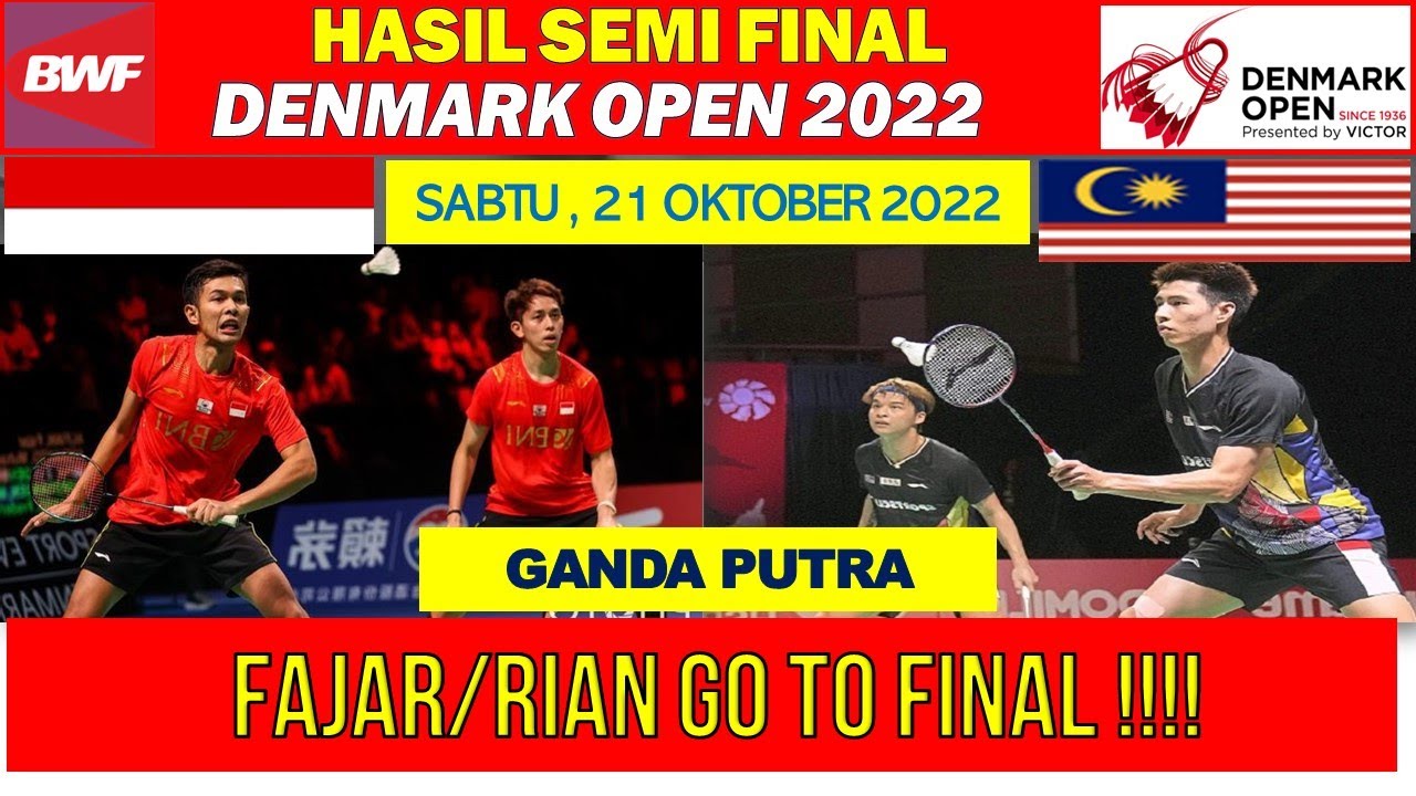 Hasil Lengkap Denmark Open 2022 Hari ini Babak SEMIFINAL LIVE I NEWS TV ...