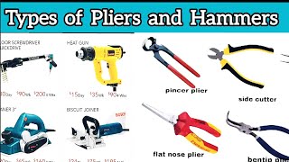 Types of tools/ types of pliers and hammers