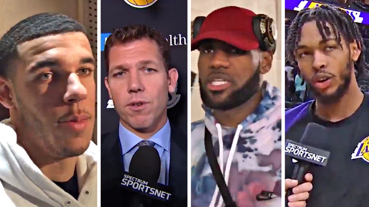 LeBron James & Lakers React To Win vs Warriors - YouTube