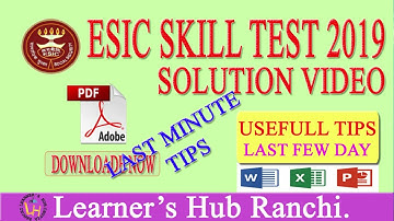 ESIC UDC & STENO SKILL TEST LAST MINUTE TIPS