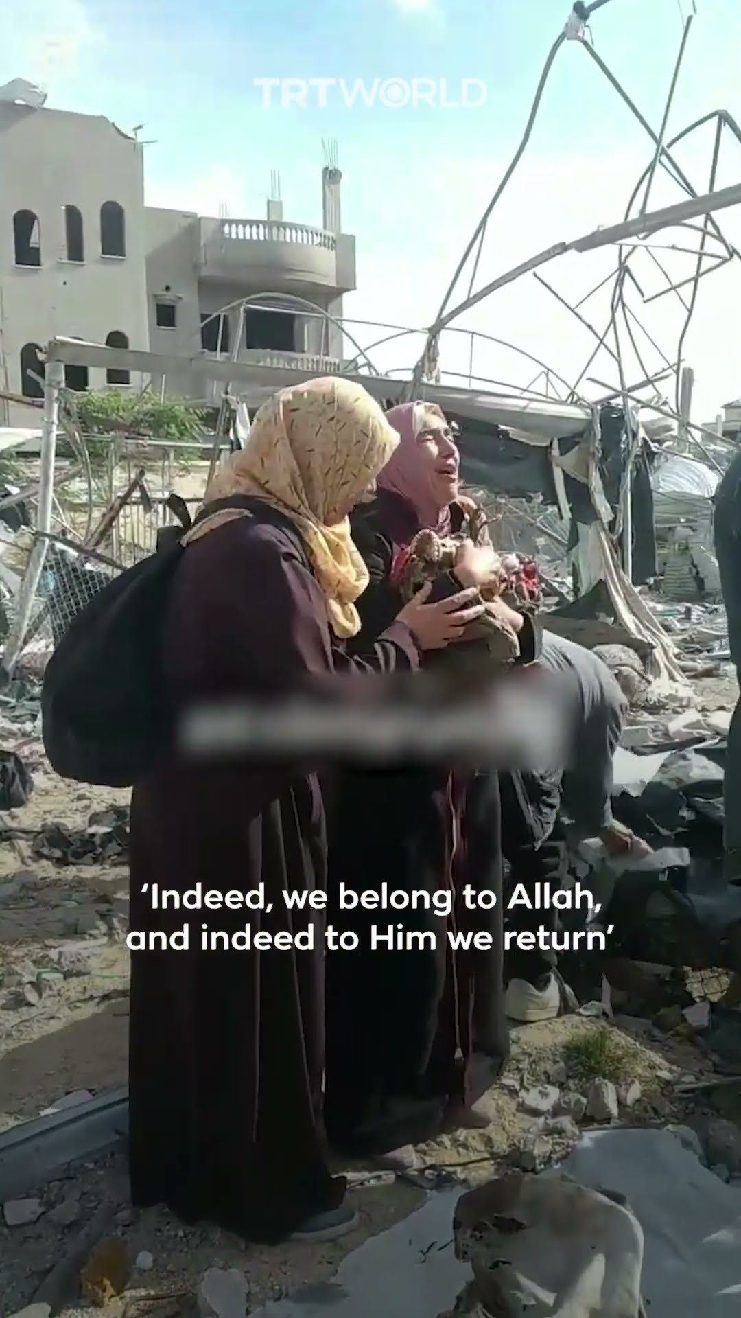 Palestinian mother embraces dead son's remains after finding him amid Gaza ruins