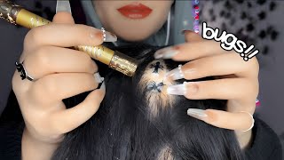 ASMR Bugs Searching And Plucking 💆🏻‍♀️ (Gentle Scratching & Scalp Massage) very relaxing 💗