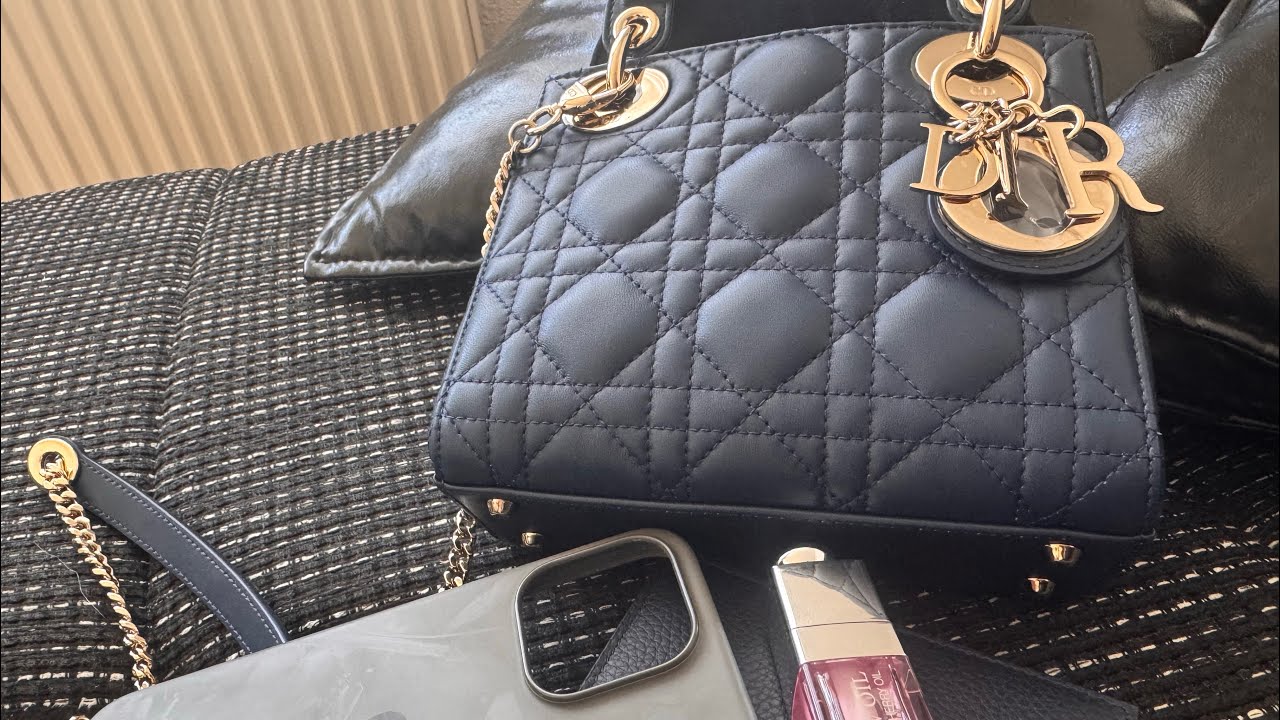 What’s in my mini Lady Dior:an example of items that fit in this little bag 