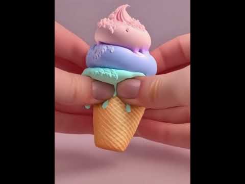Squishy 3-Color Ice Cream Cone ASMR: A Sweet Squeeze Delight