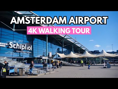 Amsterdam, هولندا | مطار K Amsterdam Schiphol | جولة تفصيلية في مبنى الركاب 4K