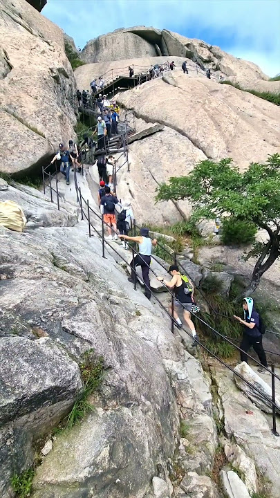 Hikers on the Baekundae Rocks #shorts