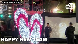 Folly Beach Rings In 2026 With Annual Flip-Flop Drop