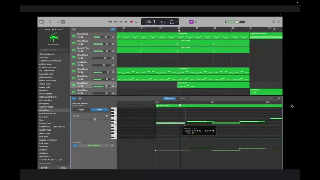 Time lapse of garageband editing