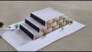 very easy 3d drawing stairs on paper for beginners