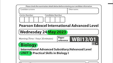 A level | biology | unit 3 | June 2023 | Edexcel