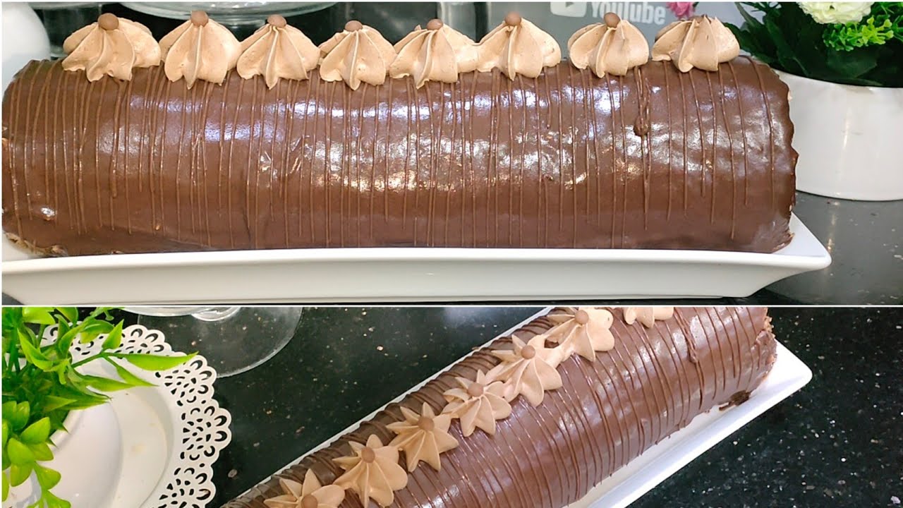 أروع و أسهل طريقة لتحضير بسكوي رولي (سويس رول) بذوق الشوكولا بقناش بدون كريمة سائلة