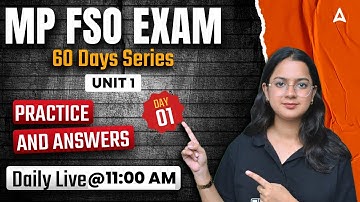 MP FSO Classes 2025 | MP FSO Syllabus 2025 | Unit 1 Practice Series | Day 1 | By Ayushi Mam