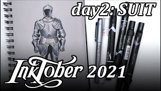 INKTOBER 2021 // day 2: SUIT // Ink drawing demo
