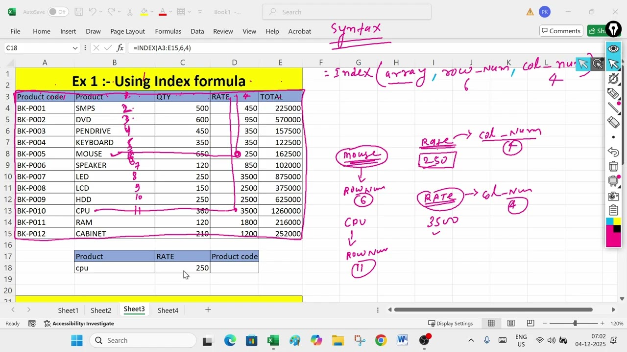 class 23 🔍 INDEX Formula with MATCH in Excel | Learn by NexGen Education Team