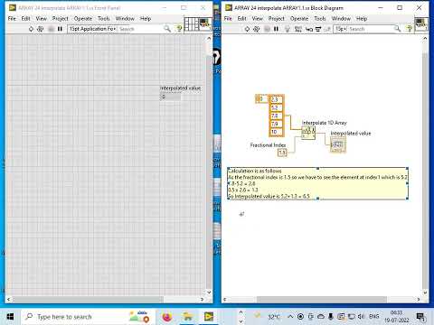 How to use Interpolate 1 D Array function in LabVIEW