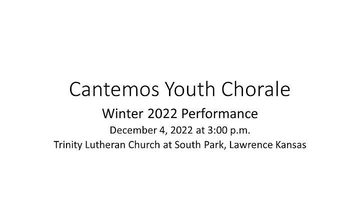 Cantemos Youth Chorale - December 4th, 2022