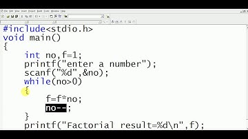 factorial of a number using c while loop