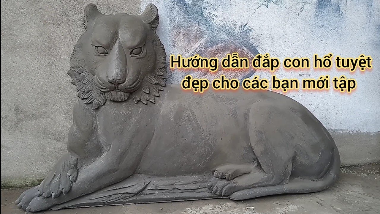 Hướng dẫn các bước để có một con hổ tuyệt đẹp từ xi măng cát, Phù điêu con hổ đẹp