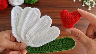 3D⚡💯Wow Amazing 💯👌Crochet magic Tulip flower with surprise heart ❤️ Super easy useful crochet.