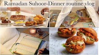 RAMADAN Suhoor - Dinner routine vlog | Ramadan day in my life | Fried Bun Sandwich recipe |