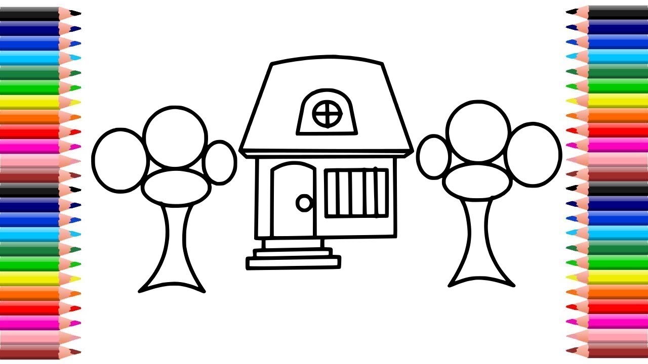 How to draw House घर का चित्र Home Drawing YouTube
