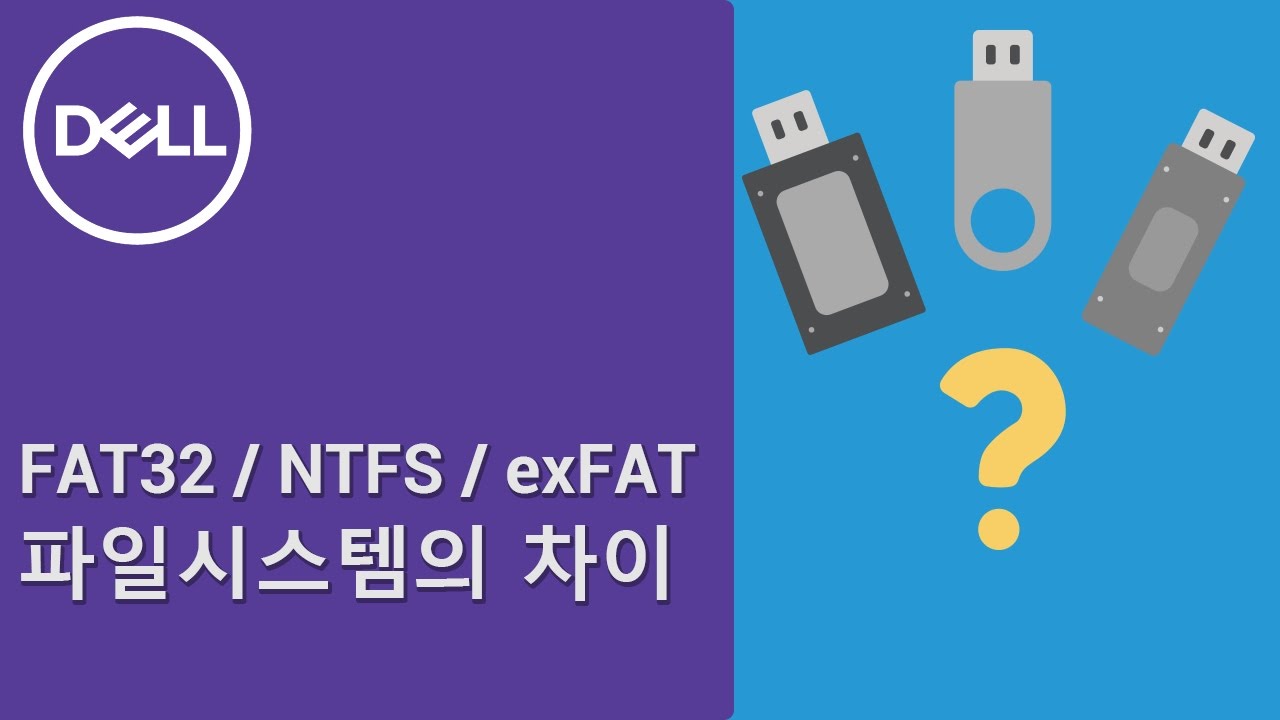 [DELL] USB 저장장치의 파일 시스템의 차이 (FAT32, exFAT, NTFS)