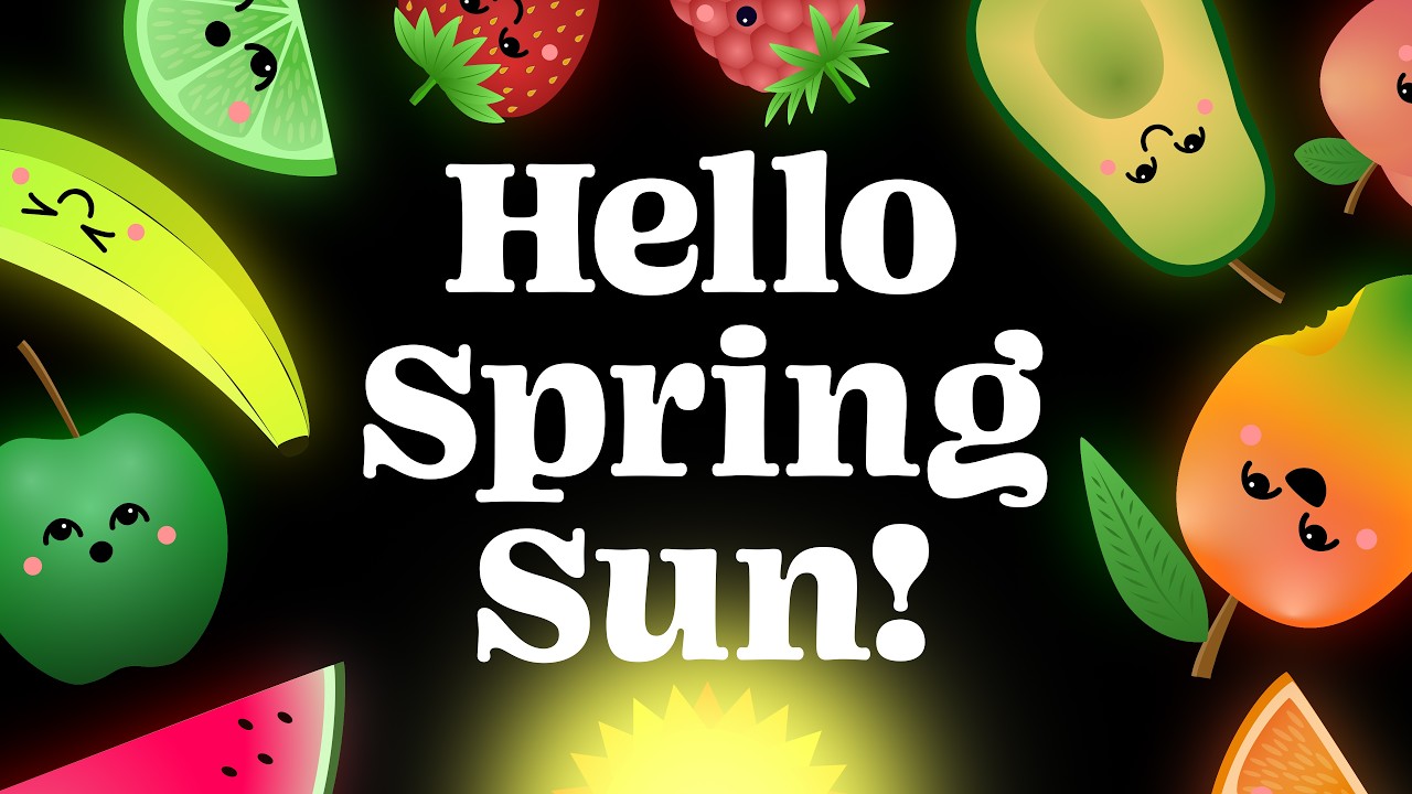Hello Spring Sun! ☀️🌸 Dancing Fruits & Veggies Garden Fun - YouTube