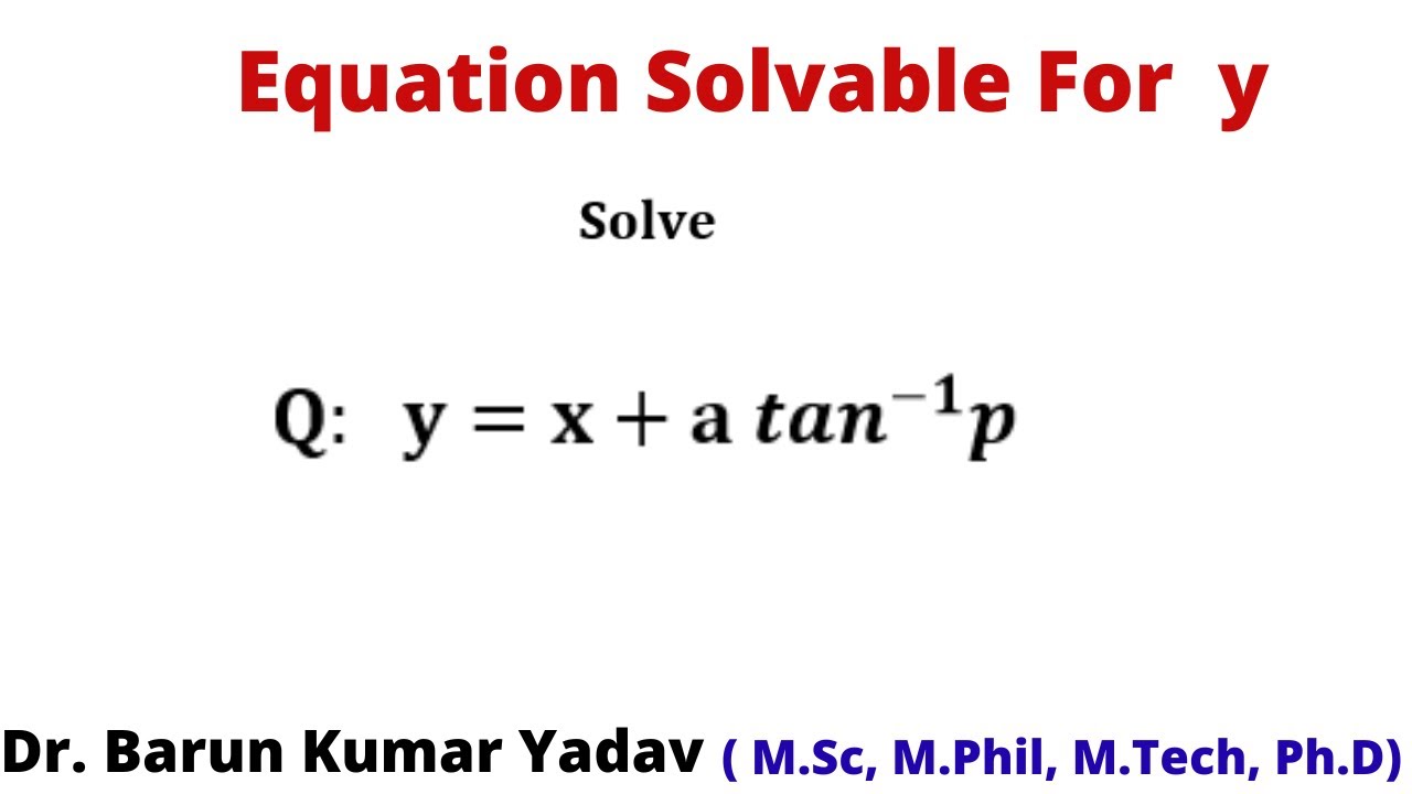 Equation solvable for y in Hindi | first order and higher degree  | part 4 |