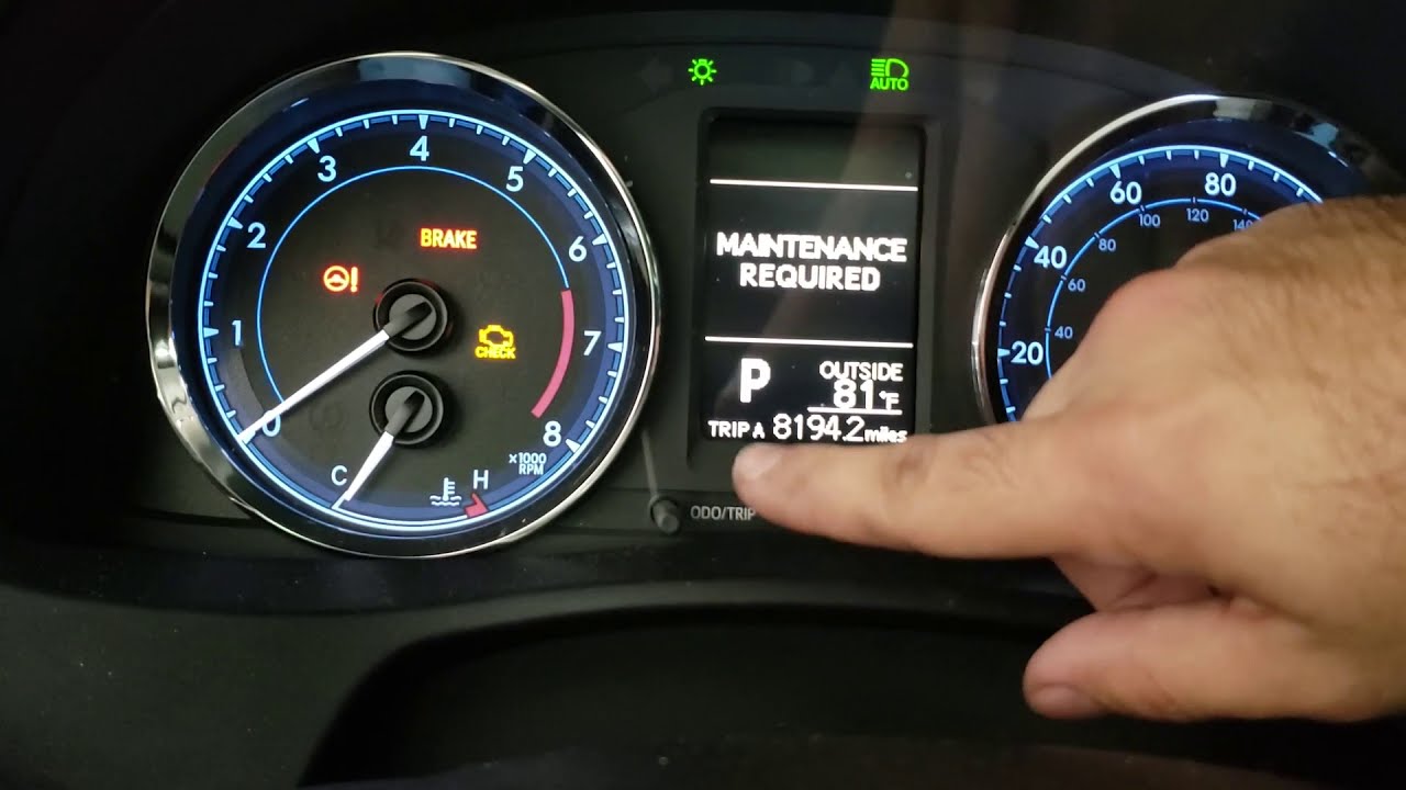 How To Reset Maintenance Light On Toyota Corolla 2014