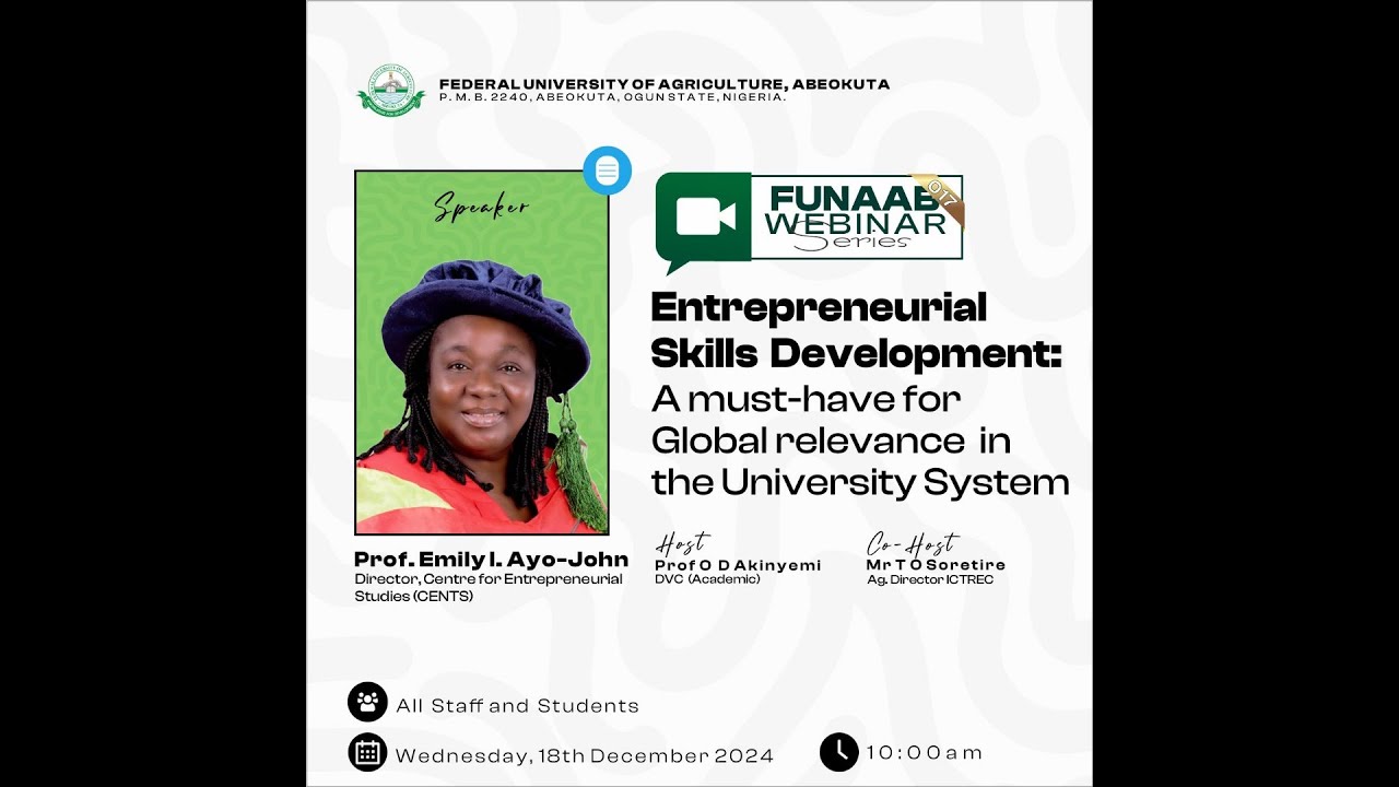 FUNAAB Webinar Series 017 - YouTube