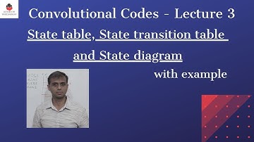 Convolutional  Codes - Lecture  3 [State table, State Transition table, State Diagram]