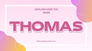 Thomas Name Meaning Explained: The Perfect Baby Name Choice