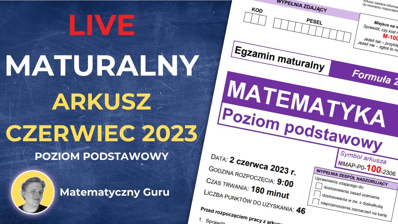 Live maturalny - Arkusz czerwiec 2023 - poziom podstawowy - matura z
