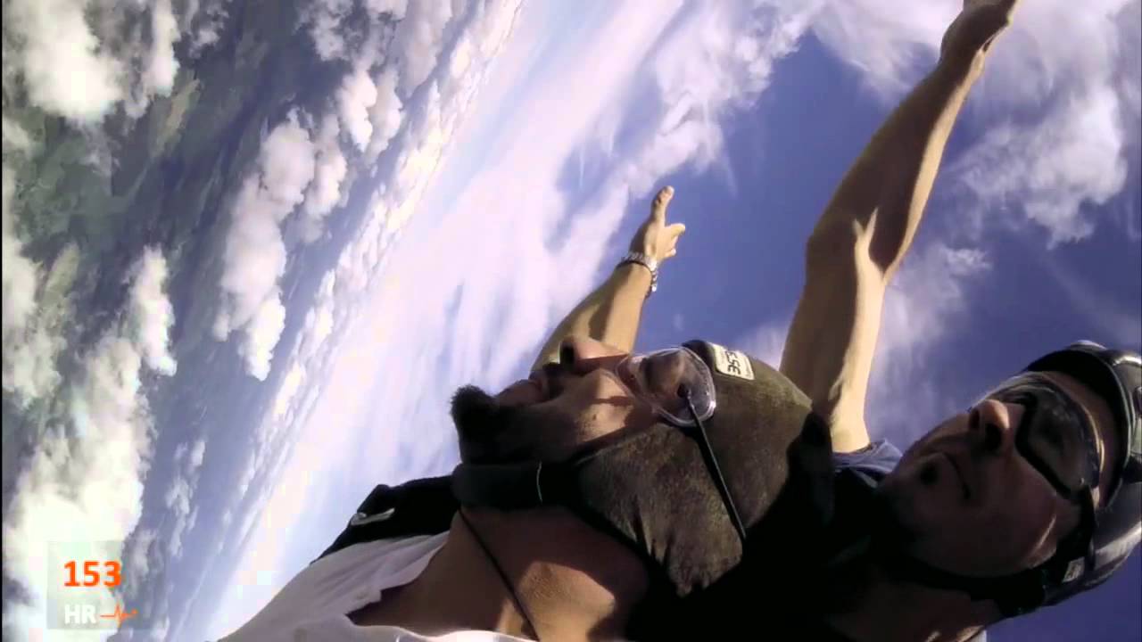 Heart rate at a tandem skydive www.skydive.se YouTube