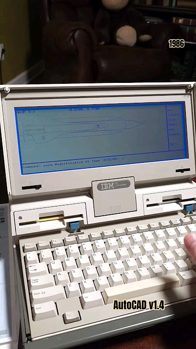 Running AutoCAD on IBM PC Convertible, 1986 #shorts #retrocomputer