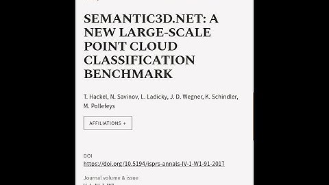 SEMANTIC3D.NET: A NEW LARGE-SCALE POINT CLOUD CLASSIFICATION BENCHMARK | RTCL.TV