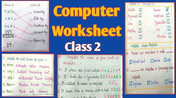 Computer worksheet for class 2|| #dailypracticeworksheetForClass2 || Class 2 Worksheet