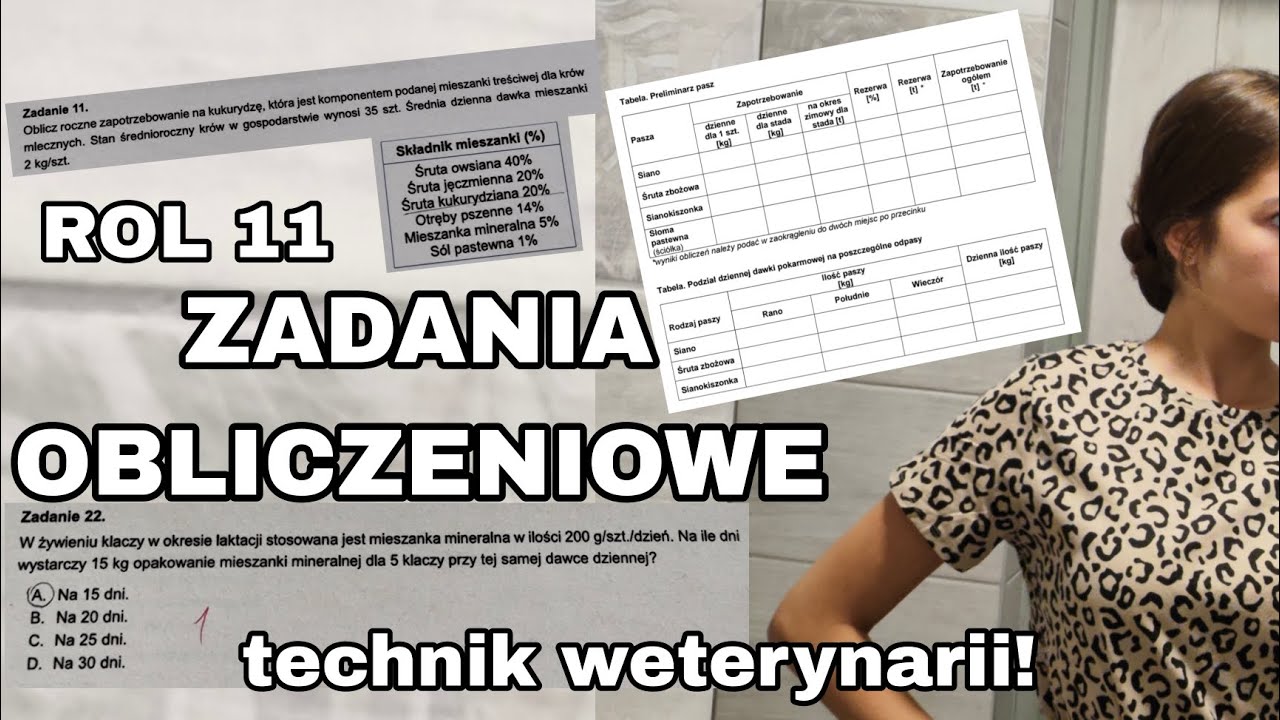 EGZAMIN TECHNIK WETERYNARII ROL 11 - rozwiązywanie zadań 🧮🐎