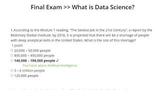 Final Test- What is Data Science( Coursera) with Answers.