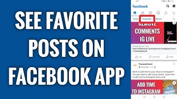 How To See Favorite Posts On Facebook App