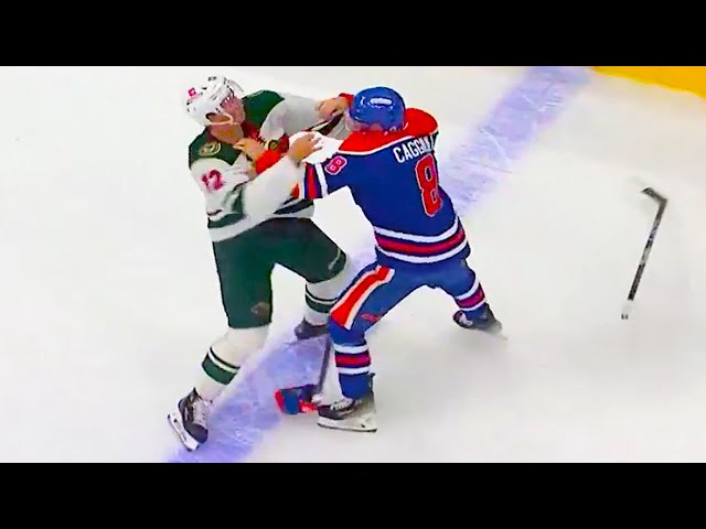 Matt Boldy Drake Caggiula Fight | Minnesota Wild vs Edmonton