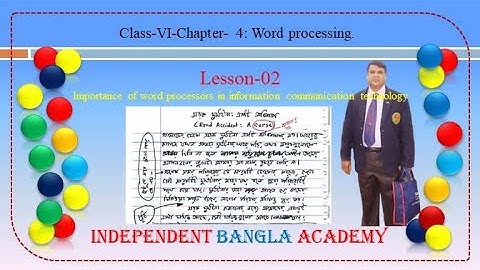 Class-VI,Chapter- 4: Word processing