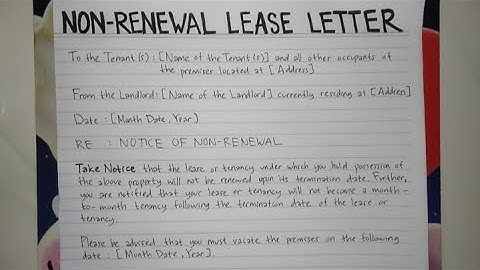 How To Write A Non Renewal Lease Letter Step by Step Guide | Writing Practices