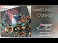 Mixed media Black background canvas Tutorial | Mixed media using chipboard embellishments