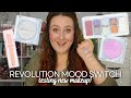 Testing new revolution mood switch makeup collection  swatch  try on eyeshadow palette review