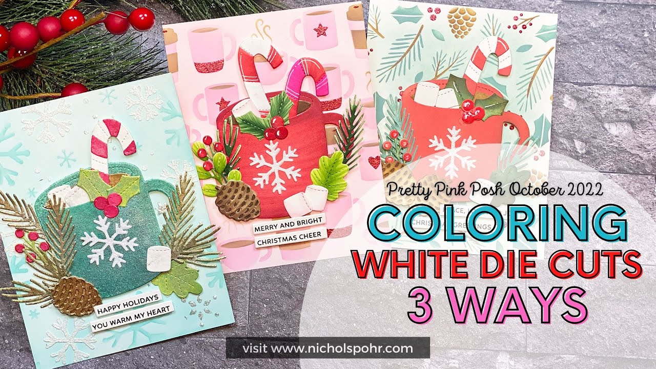 Coloring White Die Cuts 3 Ways (Pretty Pink Posh October 2022)