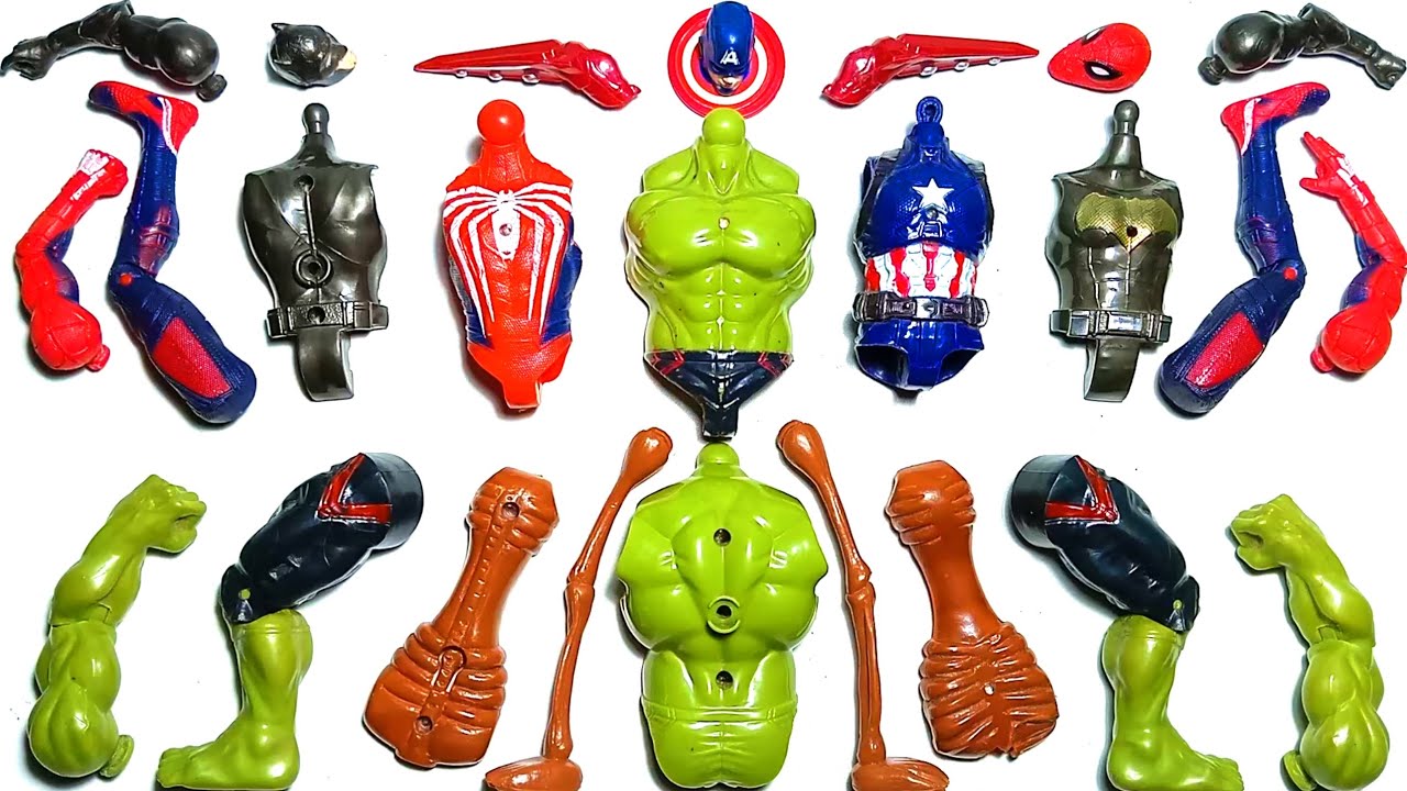 AVENGERS TOYS ASSEMBLING BATMAN, SPIDER-MAN, CAPTAIN AMERICA, SIRENHEAD, HULK MARVEL'S SUPERHERO 