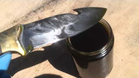 Acid Etching Pattern Welded (Damascus) Blade