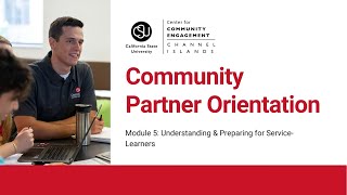Module 5: Understanding & Preparing for Service Learners