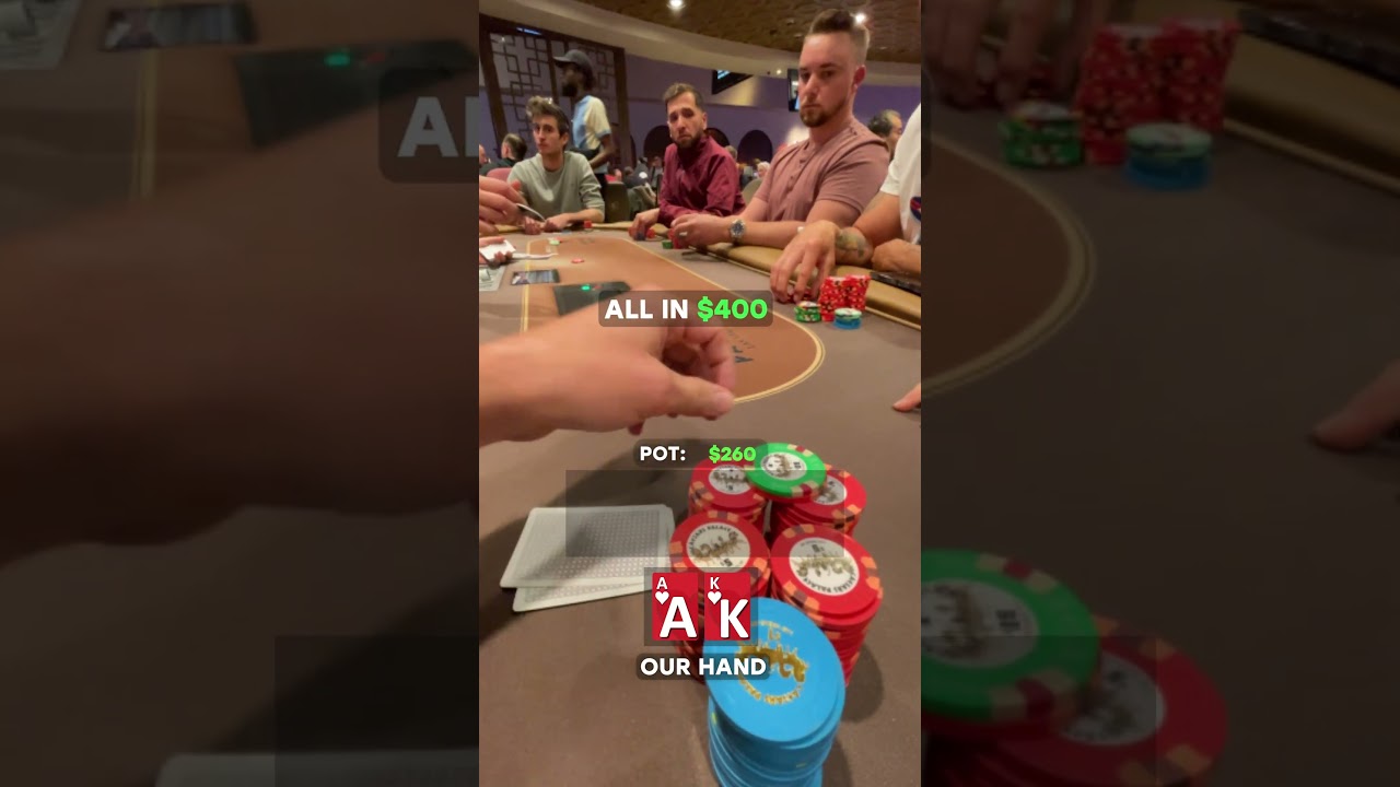 AK suited ALL IN for $800, we miss the flop #poker #gamble #casino #gambling #casinogames